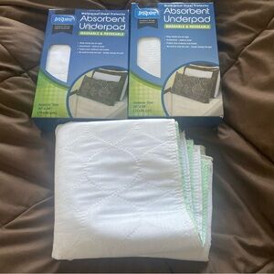 Lot of 3 Inspire White Absorbent Underpad washable